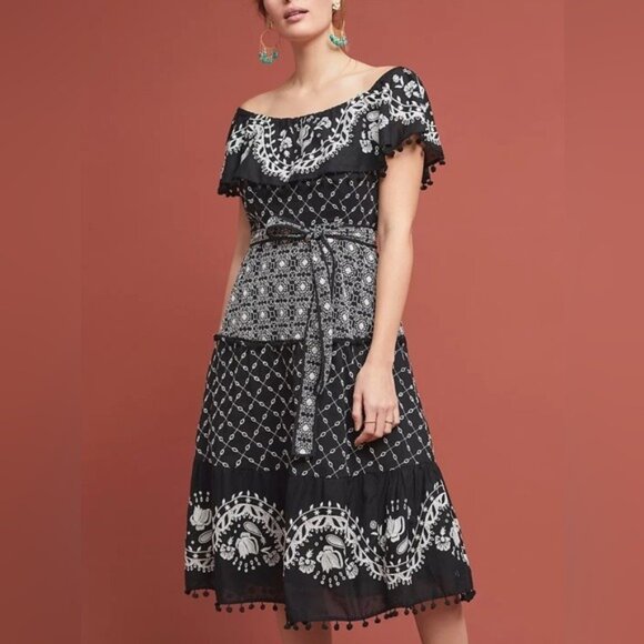Anthropologie Marisol Off-The-Shoulder Dress Size 6 - Picture 1 of 16